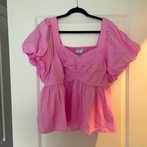 Old Navy Pink Puff Sleeve Top